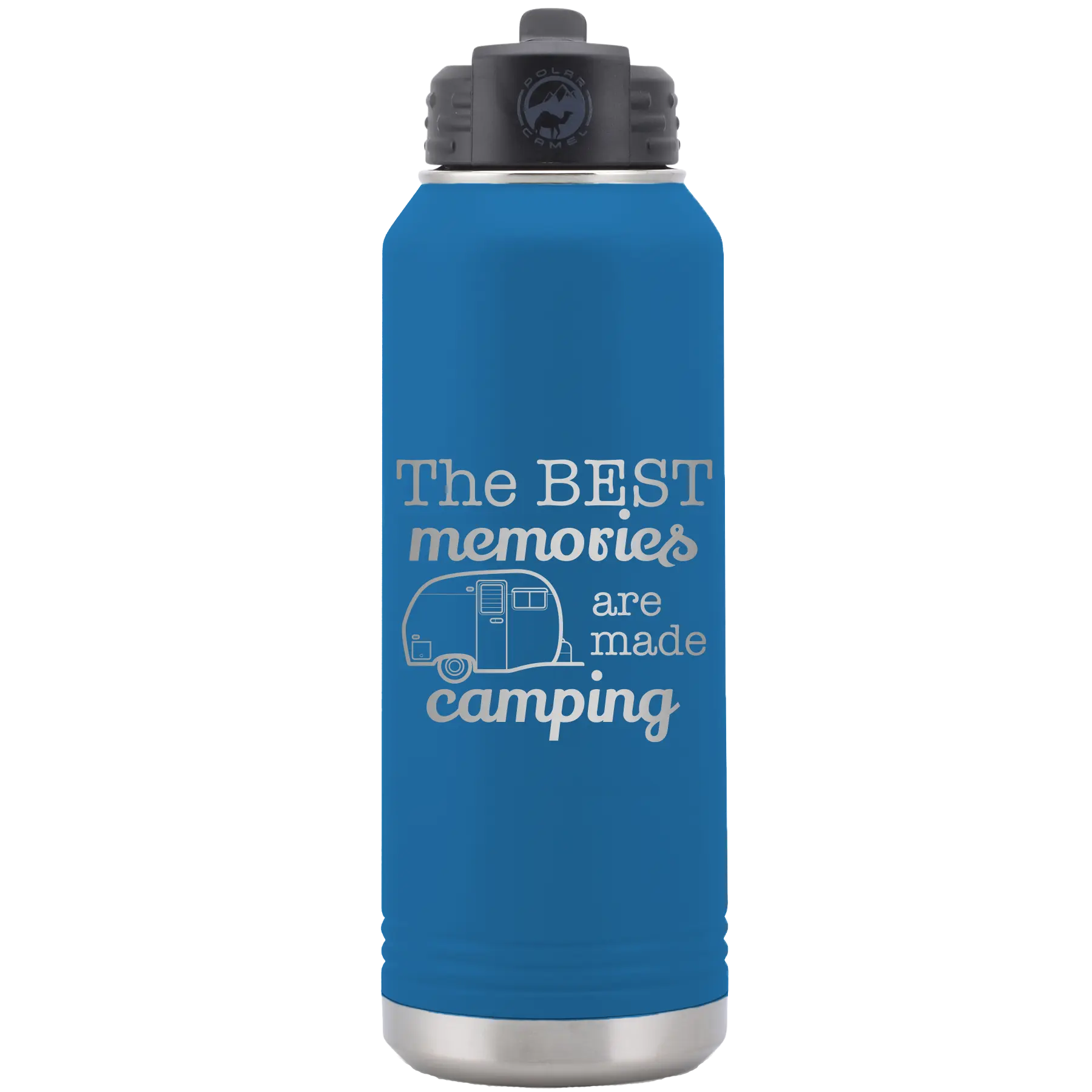 Stuck Dad Camping 32 oz Water Bottle | Royal Blue
