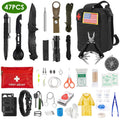 47Pcs Lost Dad Emergency Survival Kit Survival EDC Gear Equipment Tool First Aid Supplies Kit Tools with Pouch for Hiking Hunting Disaster Camping Adventure