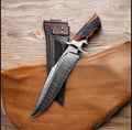 Lost Dad Bowie Knife – 14" Handmade Damascus Steel with Stag Horn Handle | Lost Dad Essential