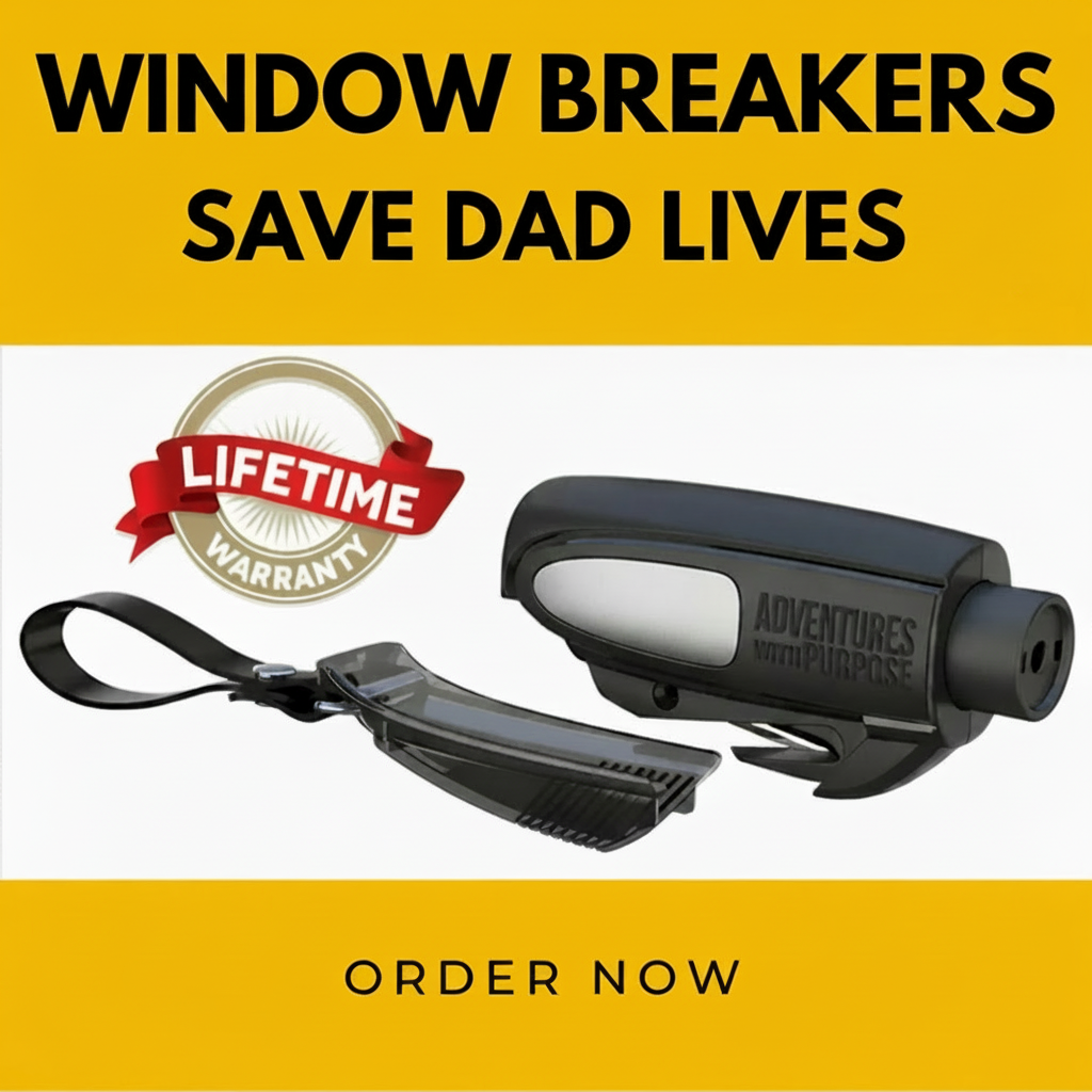 2-in-1 Stuck Dad Emergency Window Breaker & Seatbelt Cutter