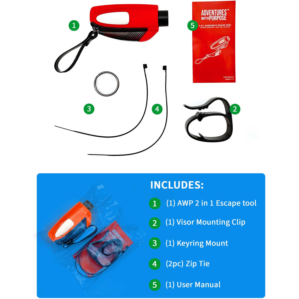 2-in-1 Stuck Dad Emergency Window Breaker & Seatbelt Cutter